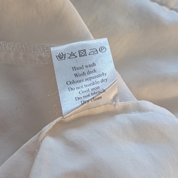 PURE Collection Cream Button Down Shirt Long Sleeve 100% Silk- US 14/16 - Picture 11 of 11